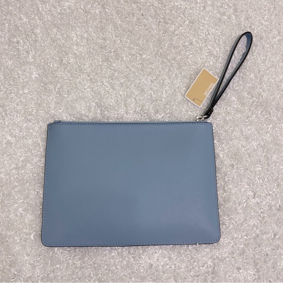 NWT Michael Kors Zip Clutch Wristlet Powder Blue